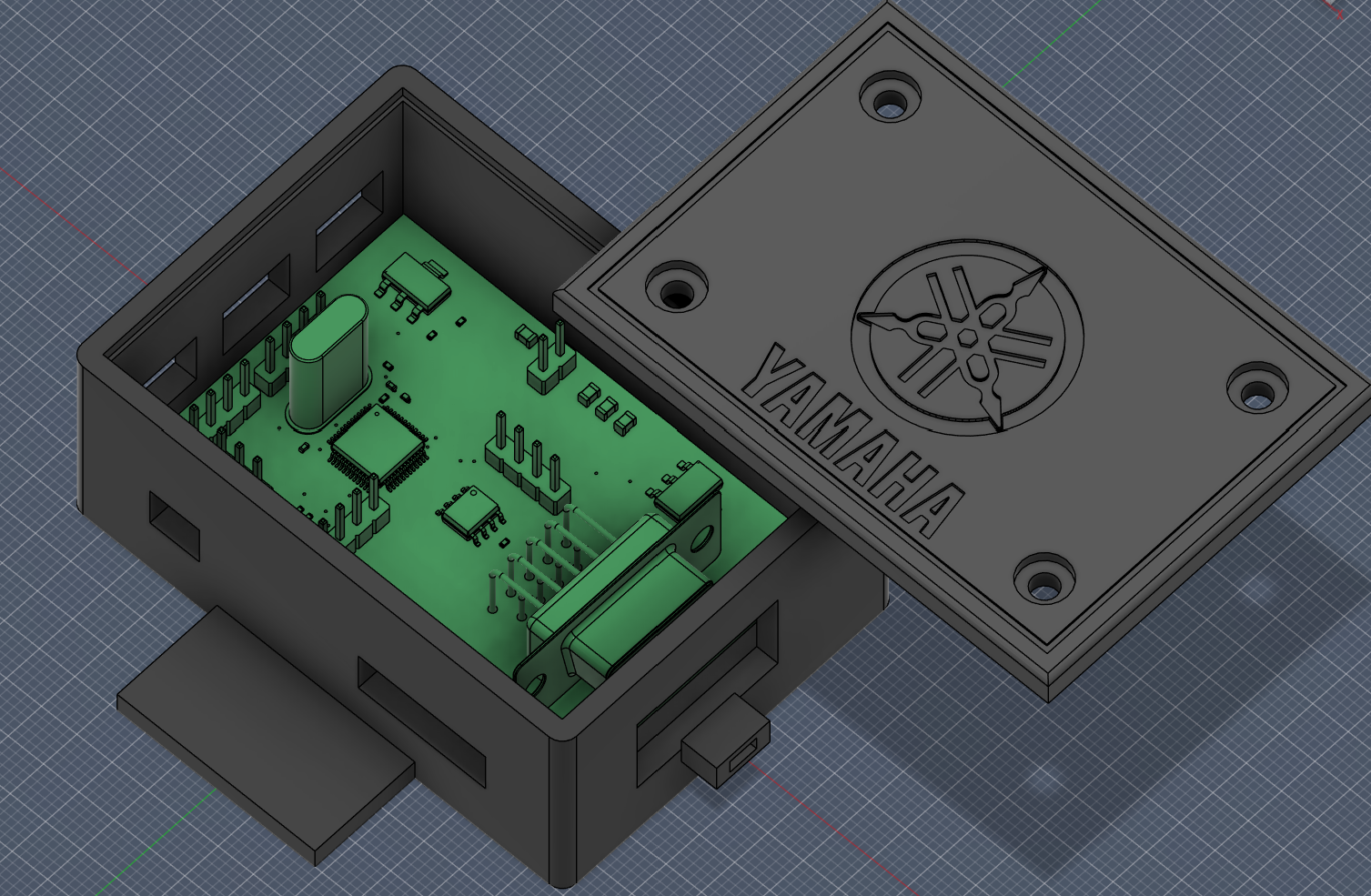 Exploded view showing PCB and lid